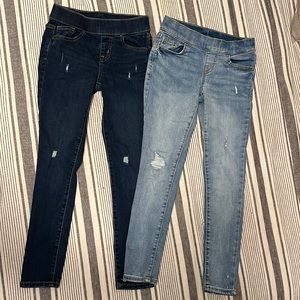 2 Pairs of girls Cat & Jack pull on jeggings size 8